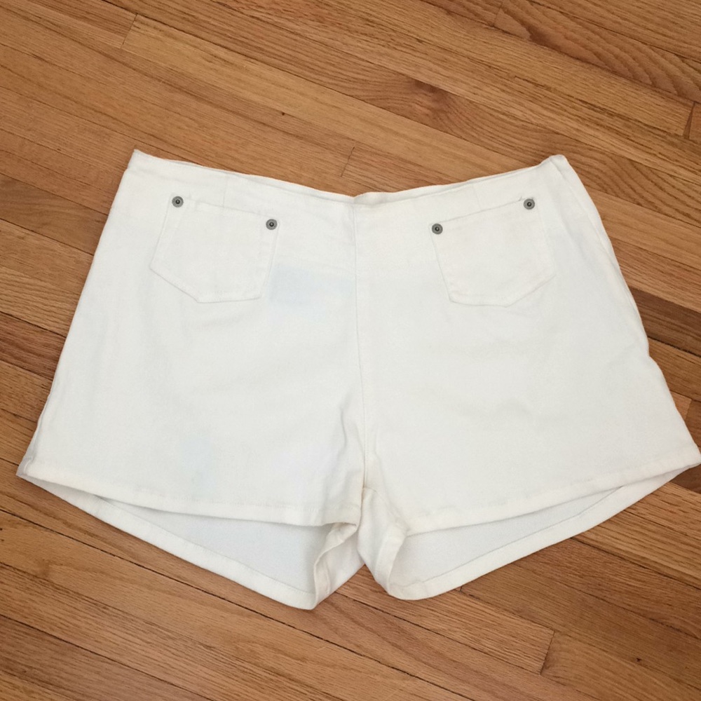 Calvin Klein flare leg side zip off white